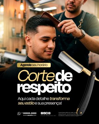 Barbearia Corte de Respeito Agende seu Horário PSD Editável