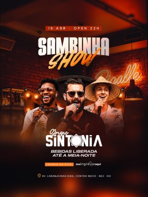 Flyer Próximos Shows Sambinha Show Grupo Sintonia PSD Editável