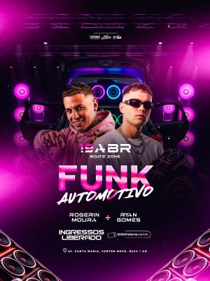 Flyer Próximos Shows Festa Funk Automotivo Ingresso Liberado PSD Editável