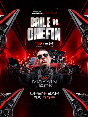 Flyer Próximos Shows Baile do Chefin PSD Editável
