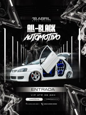 Flyer Próximos Shows All-Black Automotivo PSD Editável
