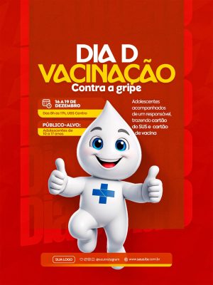 Dia D Vacinação Contra a Gripe 16 a 19 Dezembro UBS PSD Editável