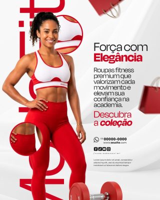 Loja de Moda Fitness Social Media PSD Editável