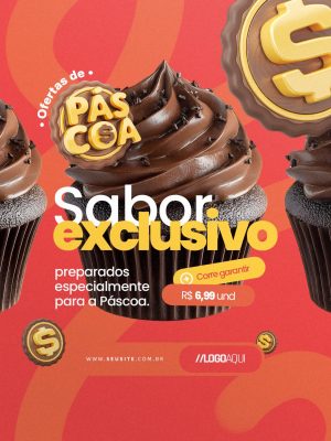 Ofertas de Páscoa Sabor Exclusivo Preparados PSD Editável