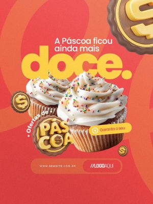 Ofertas de Páscoa A Páscoa ficou Ainda Mais Doce PSD Editável