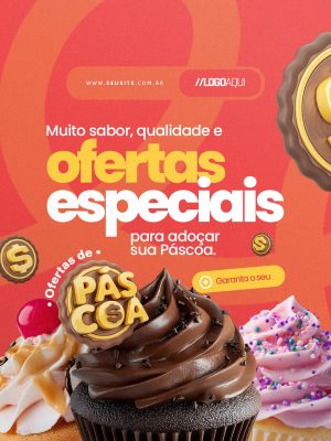 Ofertas de Páscoa Muito Sabor Qualidade e Oferta Especiais PSD Editável