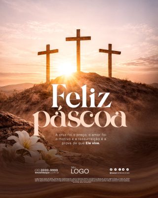 Feliz Páscoa PSD Editável