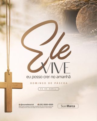 Feliz Páscoa Semana santa Celebração PSD Editável