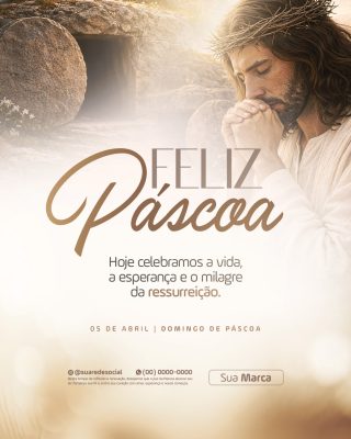 Feliz páscoa Semana santa PSD Editável