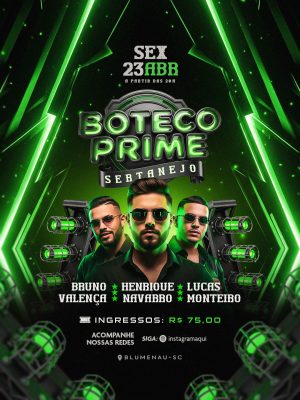 Flyer Boteco Prime Sertanejo Social Media Feed PSD Editável