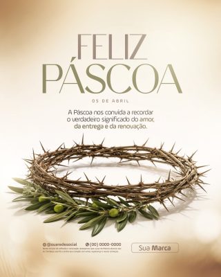 Feliz Páscoa Semana santa Celebração PSD Editável