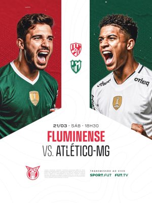 Brasileirão Futebol Fluminense vs Atlético-MG Transmissão Ao Vivo PSD Editável