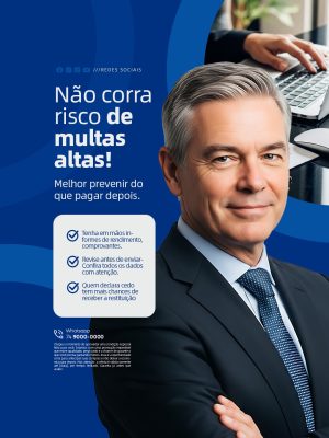 Imposto de Renda Campanha Não Corra Risco de Multas Altas PSD Editável