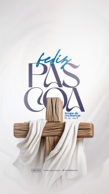 Páscoa Feliz Tempo de Recomeçar 05 de Abril Social Media PSD Editável