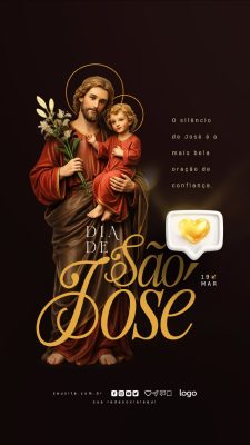 Dia de São José Silêncio Confiança e Ternura PSD Editável