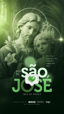 Dia de São José 19 de Março Design Religioso Festivo PSD Editável