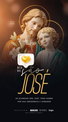 Dia de São José Homenagem Religiosa Modelo Festivo PSD Editável