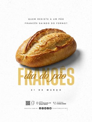Dia do Pão Francês 21 de Março Quem Resiste PSD Editável