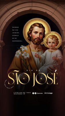 Story Dia de São José 19 de Março Patrono da Vida Interior PSD Editável