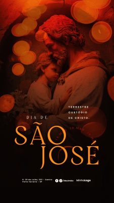 Story Dia de São José 19 de Março Terrestre Custódio de Cristo PSD Editável