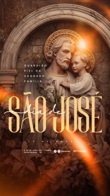 Story Dia de São José 19 de Março Guardião Fiel da Sagrada Família PSD Editável