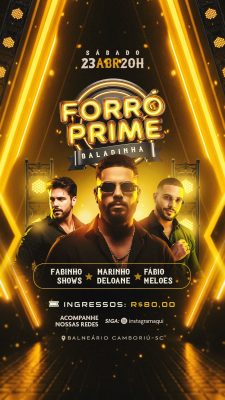Forró Prime Baladinha Balneário Camboriú Evento Musical PSD Editável