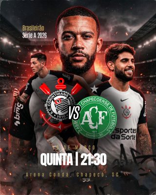 Brasileirão Série A 2026 Corinthians vs Chapecoense Quinta PSD Editável