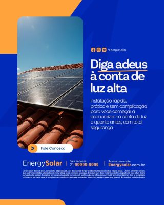 Energia Solar Diga Adeus à Conta de Luz Alta PSD Editável
