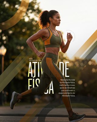 Dia Mundial da Atividade Física Mulher Correndo PSD Editável