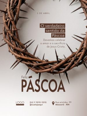 Páscoa 5 de Abril O Verdadeiro Sentido Template Religioso PSD Editável
