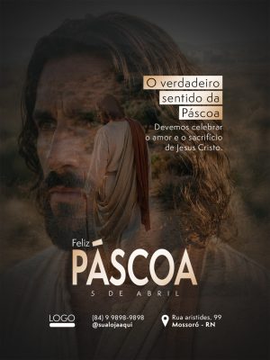 Páscoa O Verdadeiro Sentido de Jesus Cristo Template PSD Editável