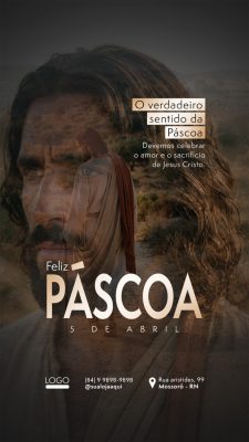 Story Páscoa O Verdadeiro Sentido e o Sacrifício de Jesus Cristo PSD Editável