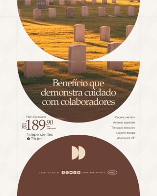 Funerária Benefícios Que Demonstra Cuidado Com Colaboradores PSD Editável