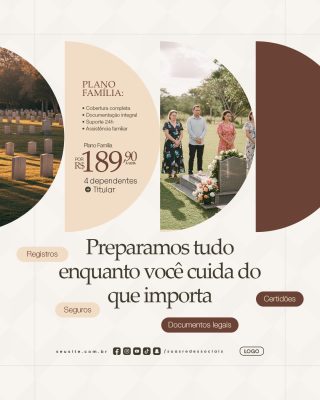 Funerária Preparamos Tudo Enquanto Você Cuida Do Que Importa PSD Editável