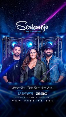 Sertanejo Na Varanda Show Wellington Renata Erick Outubro PSD Editável