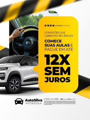 Autoescola Comece Suas Aulas e Pague Em Até 12X PSD Editável