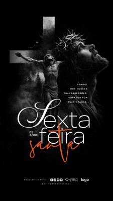 Sexta-Feira Santa Ferido Por Nossas Transgressões Arte Religiosa PSD Editável