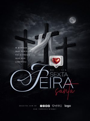 Sexta-Feira Santa O Sangue Que Purifica Arte Religosa PSD Editável