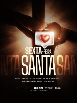 Sexta-Feira Santa 03 de Abril Uma Data Abençoada PSD Editável