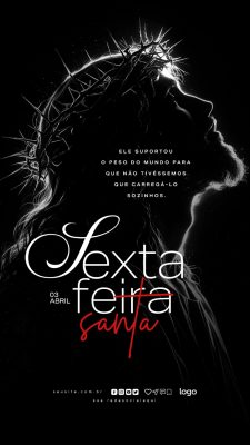 Sexta-feira Santa Ele suportou o peso do mundo banner PSD Editável