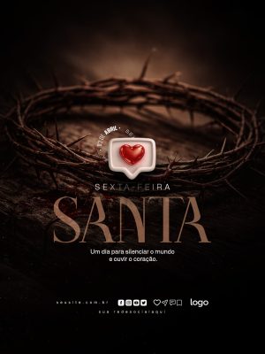 Sexta-Feira Santa Um dia para silenciar o mundo e ouvir o coração PSD Editável