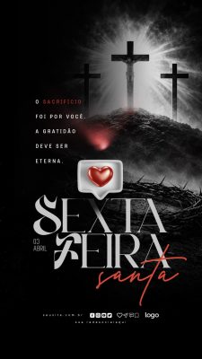 Sexta-feira Santa O Sacrifício Foi Por Você Post Criativo PSD Editável
