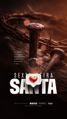 Sexta-feira Santa 03 de Abril Post Impactante Cristão PSD Editável