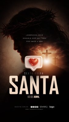 Sexta-feira Santa 03 de Abril Template de Páscoa Devocional PSD Editável