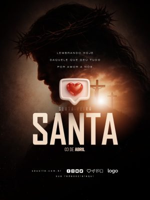 Sexta-Feira Santa 03 de Abril Lembrete de Amor PSD Editável