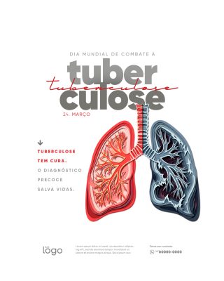 Tuberculose 24 de Março Dia Mundial de Combate à Doença PSD Editável