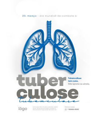 20 de Março Dia Mundial Combate Tuberculose Conscientização PSD Editável