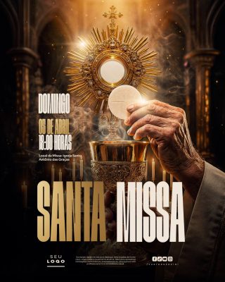 Santa Missa Domingo 05 de Abril 18:00 Horas Convite PSD Editável