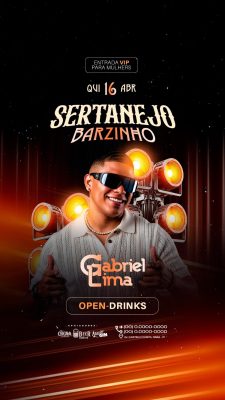 Story Flyer Próximos Shows Sertanejo Barzinho  Gabriel Lima PSD Editável