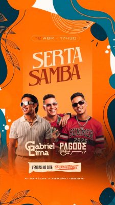 Story Flyer Próximos Shows Serta Samba 12 Abril PSD Editável